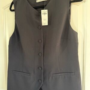 Abercrombie & Fitch Black Button-Up Vest